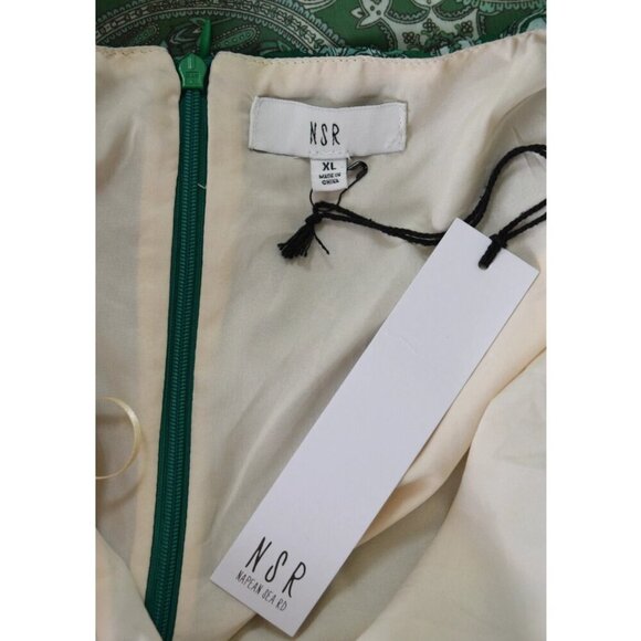 NSR NAPEAN SEA RD GREEN PAISLEY PRINT RUCHED DRESS - Picture 9 of 10